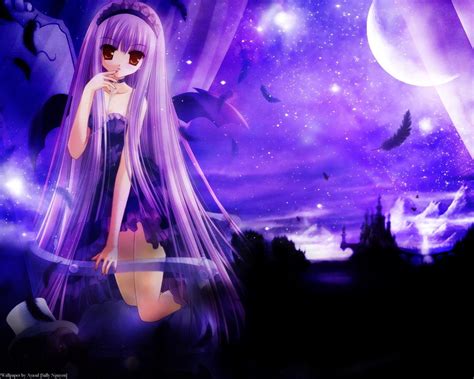 Dark Purple Anime Girl Wallpapers - Top Free Dark Purple Anime Girl Backgrounds - WallpaperAccess