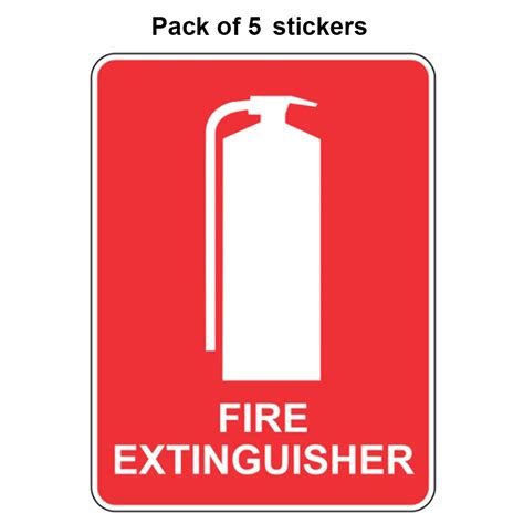 Fire Extinguisher Stickers - 5 Pack - Safety Xpress