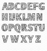 Coloring Letters Font sketch template