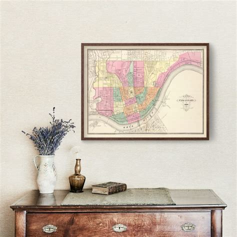 Vintage Map of Cincinnati, Ohio 1872 by Ted's Vintage Art