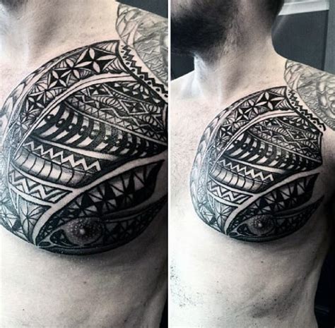 50 Polynesian Chest Tattoo Designs For Men - Tribal Ideas