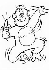 Monkey Banana Coloring Page sketch template