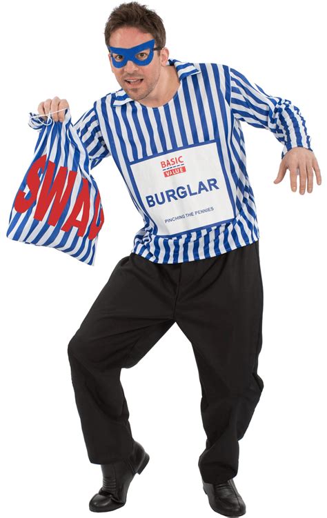 Value Fancy Dress Male Burglar Costume | Joke.co.uk