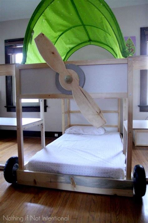 Ikea Bed Hack - Kura loft turned into an airplane bunk bed! Ikea Kids ...