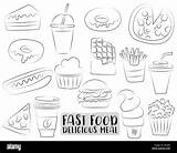 Fast Food Coloring Pages Collection Of Vector Image On  sketch template