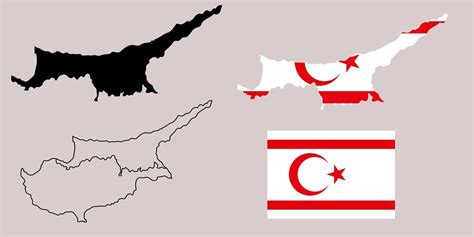 Turkish Republic of Northern Cyprus map flag icon set 8478943 Vector Art at Vecteezy