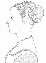 Portrait Of A Woman By Piero Del Pollaiolo coloring Page  ColouringPages sketch template