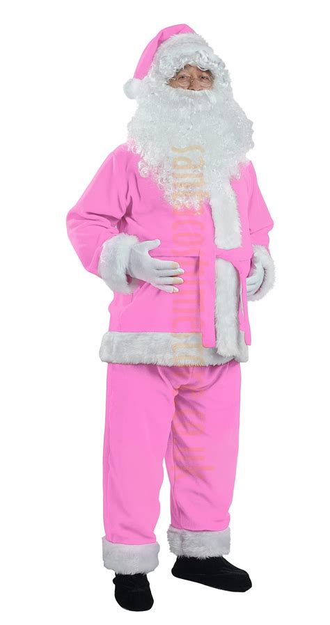 Light pink Santa suit - jacket, trousers and hat - santacostumestore.co.uk