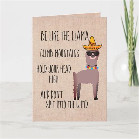 Be Like the Llama Card | Zazzle.com in 2021 | Funny llama quote, Llama ...