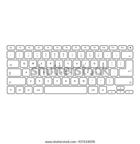 Vector Illustration Virtual Keyboard Outline Style Stock Vector (Royalty Free) 437618098