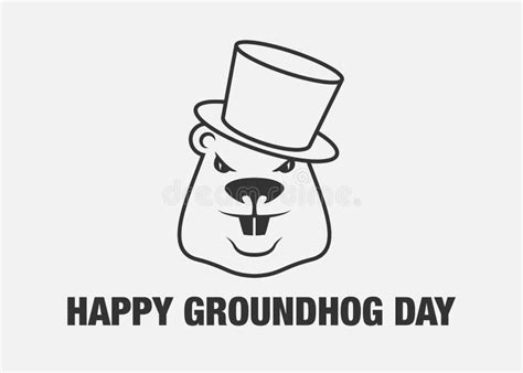 Happy Groundhog Day Celebration. Funny Vector Cartoon Illustration with Marmot Stock Vector ...