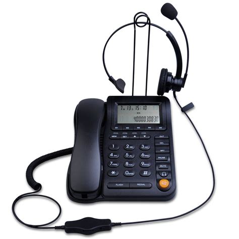 Leeker Lk P017b Call Center Home Office Corded Phone And Headset With Caller Id Speed Dial ...