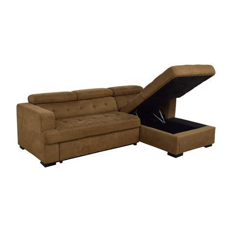 65% OFF - Bob's Discount Furniture Bob's Furniture Brown Sectional with ...