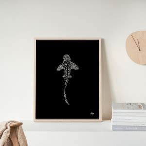 Ocean Art Prints Set, Whale Shark, Night Ocean Poster, Eagle Ray, Zebra ...