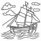 Sail Boat Or ship coloring Pages Pirate sailing On Sea  sketch template