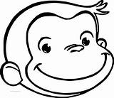 Curious George Face Coloring Page sketch template