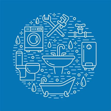 Plumbing Illustration with plumbing symbols Stock Vector Image by ©Favetelinguis199 #105211190