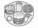 Fast Food Fun Coloring Page  sketch template