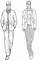 Mens Suit Fashion Coloring Pages sketch template