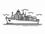 Sailing Cargo Ship Coloring Fun  Page sketch template