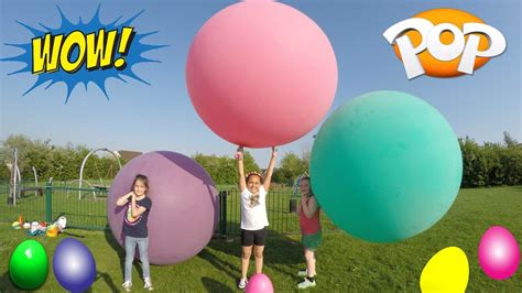 Super Giant Balloons Toy Challenge Race - Outdoor Playground Fun - Huge Surprise Egg Opening ...