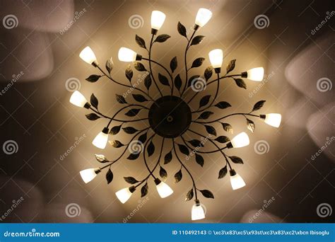 Ceiling Lamp. LED Light Ceiling Lamp. Indoor House Decor Lightning Stock Image - Image of house ...