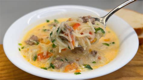 Easy and delicious recipe for noodle soup with meatballs! You will ...