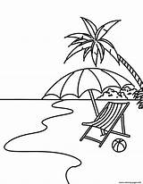 Summer Beach Scene Coloring Page Printable sketch template