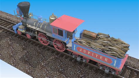 central jupiter steam locomotive 3d obj