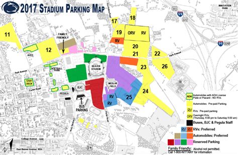 Penn State Football Parking Green Lot Map - Printable Map