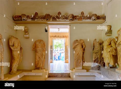 EPIDAURUS, GREECE -APR 24, 2016: Statue at the Archaeological museum in Epidaurus, Greece ...