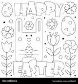 Happy easter coloring Page Royalty Free Vector Image sketch template