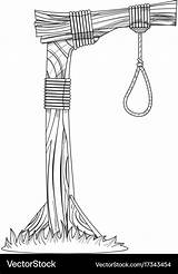 Gallows Sketch Device For Hanging coloring Vector Image sketch template