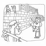 Nehemiah Rebuilding The Wall Coloring Page sketch template