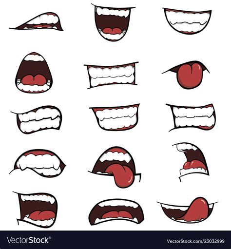 Set of mouths cartoon Royalty Free Vector Image