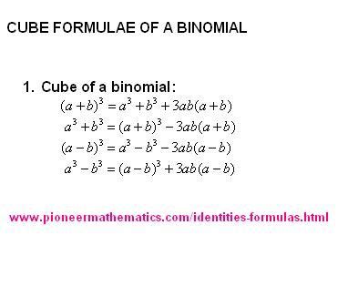 cube formula of a binomial math formulas pioneer mathematics | Math formulas, Math, Math boards