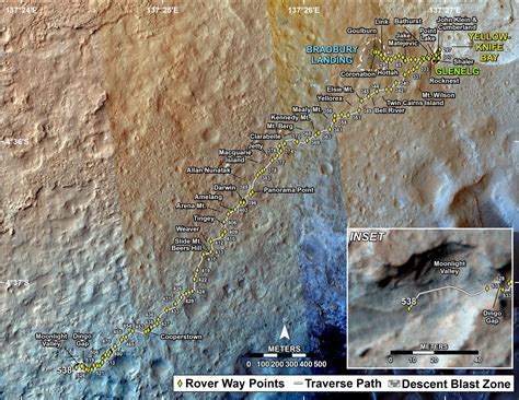 Curiosity Rover's Location for Sol 538 – NASA Mars Exploration