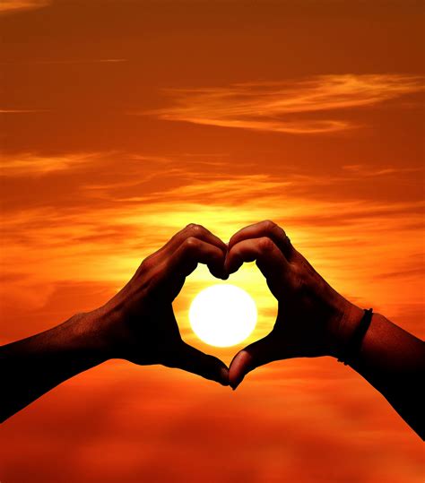 Sunset Heart Hands Free Stock Photo - Public Domain Pictures