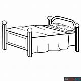 Bed Coloring Page  Easy Drawing Guides sketch template
