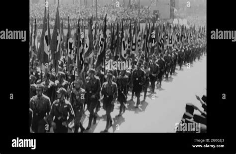 German army as National Socialists or Nazis; parade with German flag - 1922-1945 Stock Video ...