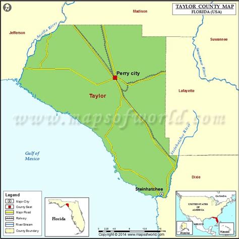 Taylor County Map, Florida | County map, County, Taylor county