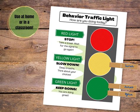Traffic Light Behavior Chart Printable