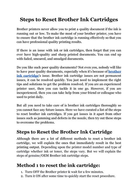 Steps to Reset Brother Ink Cartridges by Cartridges Direct - Issuu