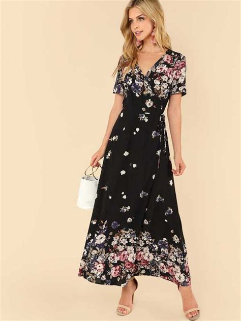 SHEIN Floral Print Surplice Dress | SHEIN USA