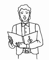 Choral Boy Singer Coloring Page sketch template