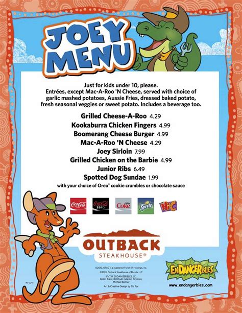 The Kids Menu: Outback Steakhouse Kids' Menu