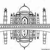 Majestic Taj Mahal Coloring Page  Pagescom sketch template