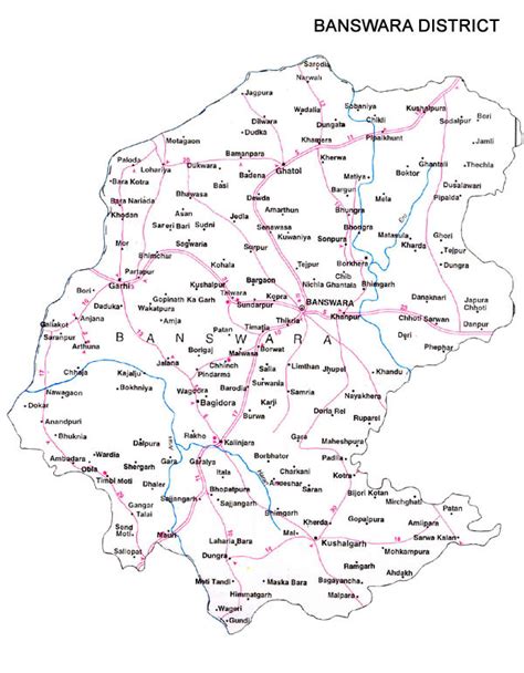 Banswara District Map - View Banswara District Road Map of Banswara District