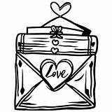Love Letter Coloring Page · Creative Fabrica sketch template