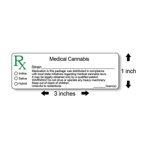 Generic Rx Medical Marijuana Labels for All States | Marijuana Packaging